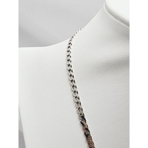 Gucci G Cut Out Round Circle Sterling Silver Charm Pendant Curb Chain Necklace - Picture 15 of 16